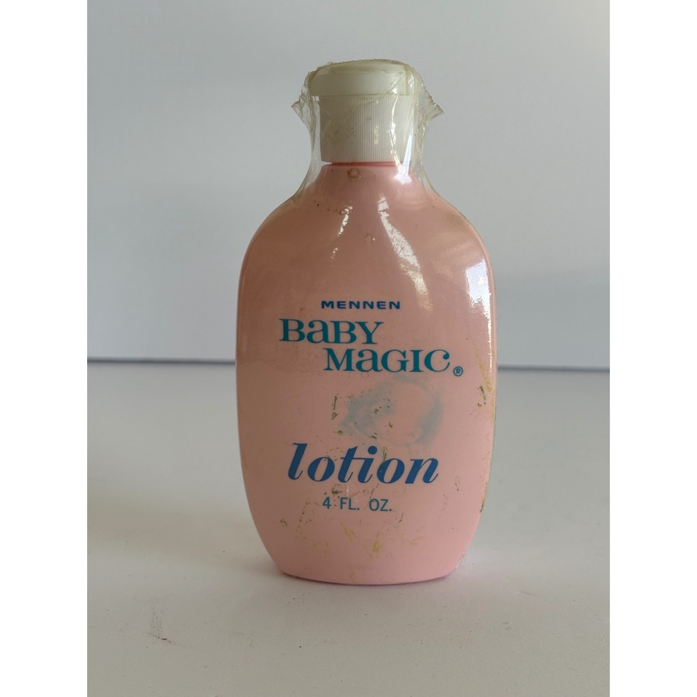 Vintage Mennen Baby Magic Lotion 4 oz Pink Bottle Factory Sealed Collectible